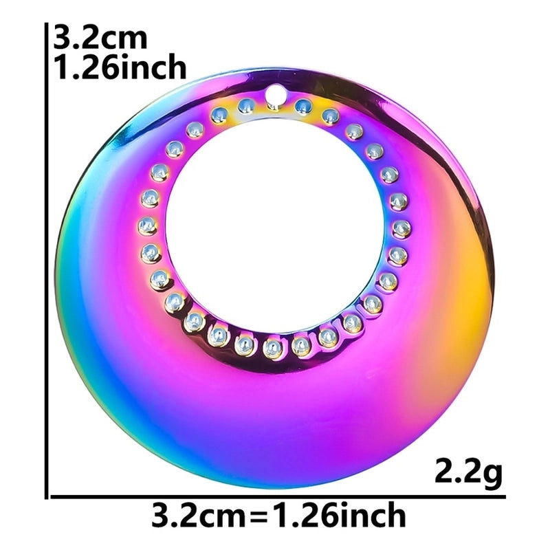 1 Piece 304 Stainless Steel Solid Color Pendant