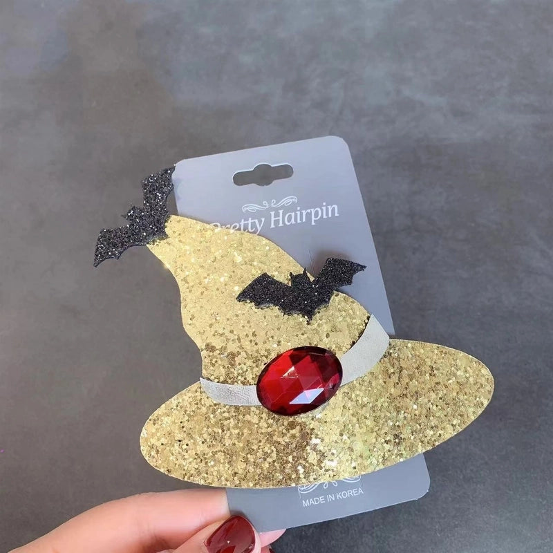 Halloween Ethnic Style Unisex Hat Bat Plastic Sequins Hair Clip
