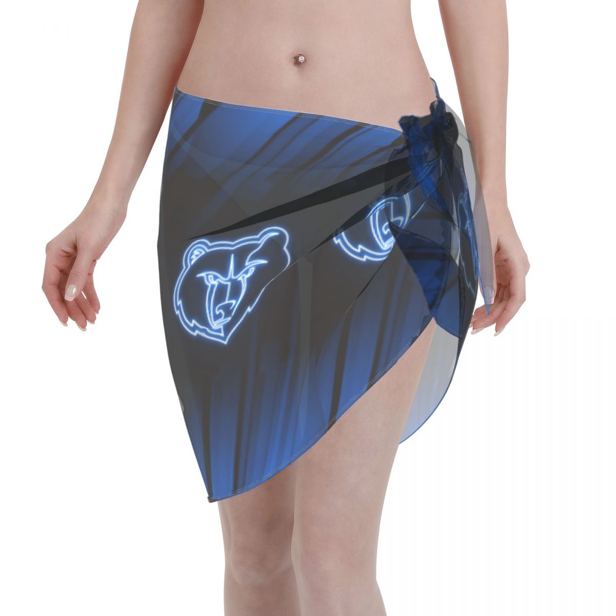 Memphis Grizzlies Neon Blue Women's Short Beach Sarong Cover Ups