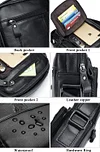 BAIGIO Leder Umh&auml;ngetasche Herren Schultertasche Vintage M&auml;nner Tasche Crossbody Bag Herrentasche zum Umh&auml;ngen Ledertasche mit Abnehmbarem Gurt f&uuml;r Business Arbeit Reise