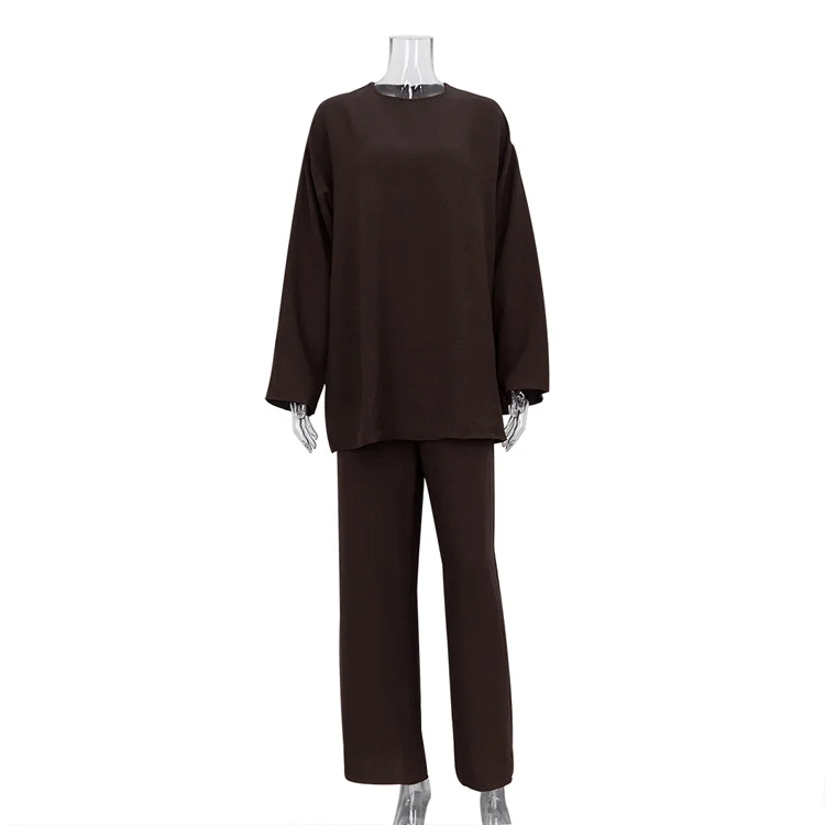 Churchf Churchf Spring 2023 Women's Long-Sleeved Round Collar Slacks Temperament Commuter Stitching Crepe Casual Suit