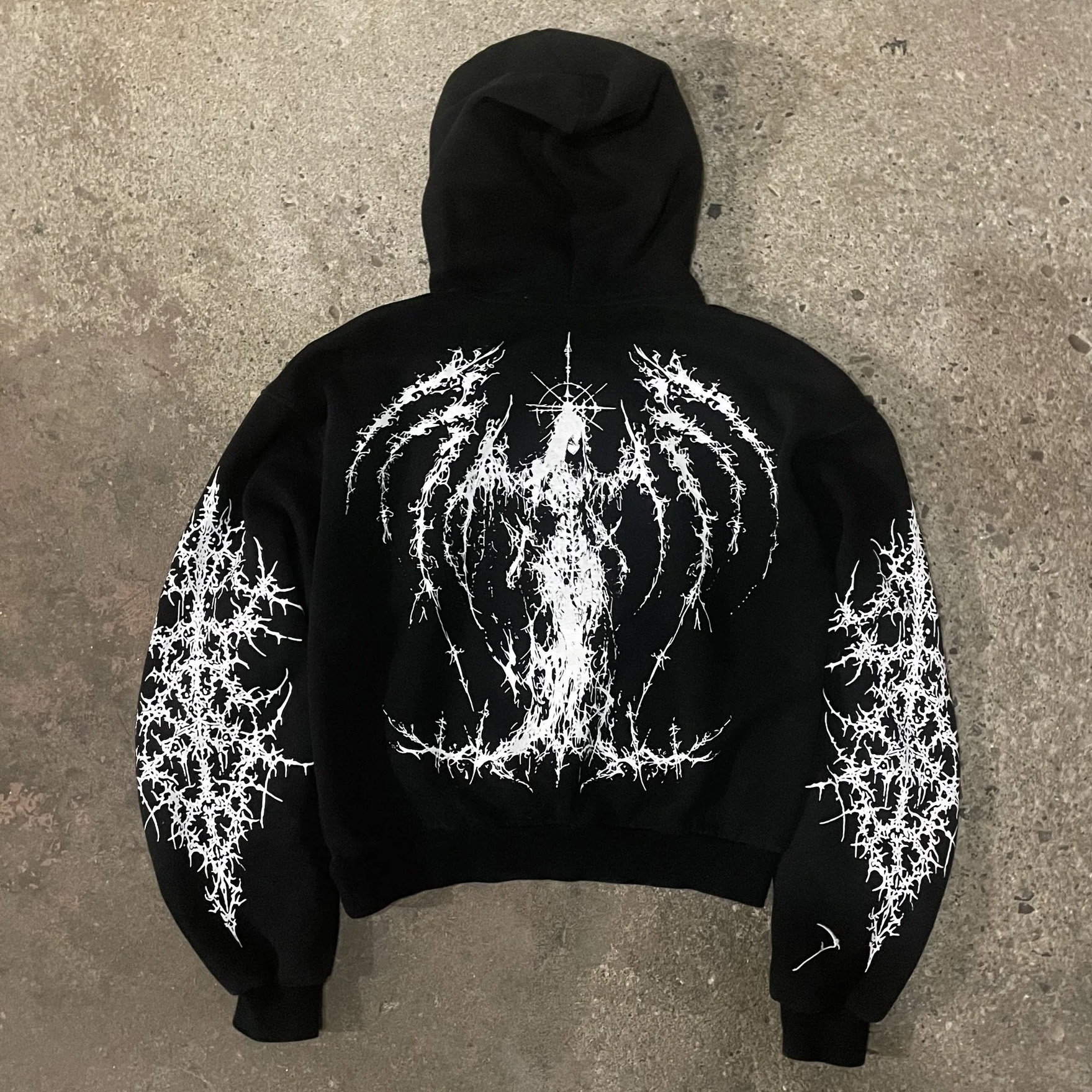 Art Satanic Fashion Angel Wings Print Long Sleeve Hoodies