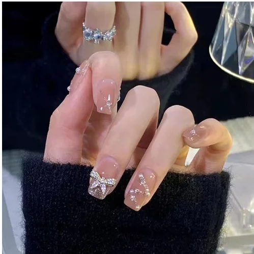 Churchf Nail Blush Love Dizzy Dye Wear Piece Advanced Sense Short Nail Piece Extension Removable Fake Nail Finished Products