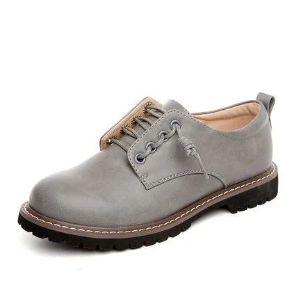 Grey Lace-up Vintage Oxfords Vdcoo