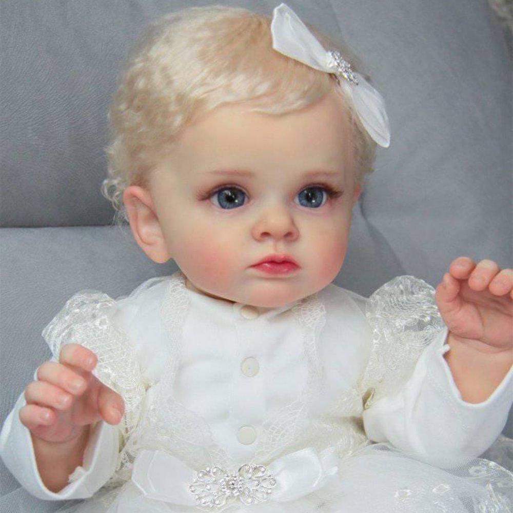 20" Look Real Innocent and Cute Simulation Reborn Girl Toddler Baby Doll Ribby With Blue Eyes and Blond Hair