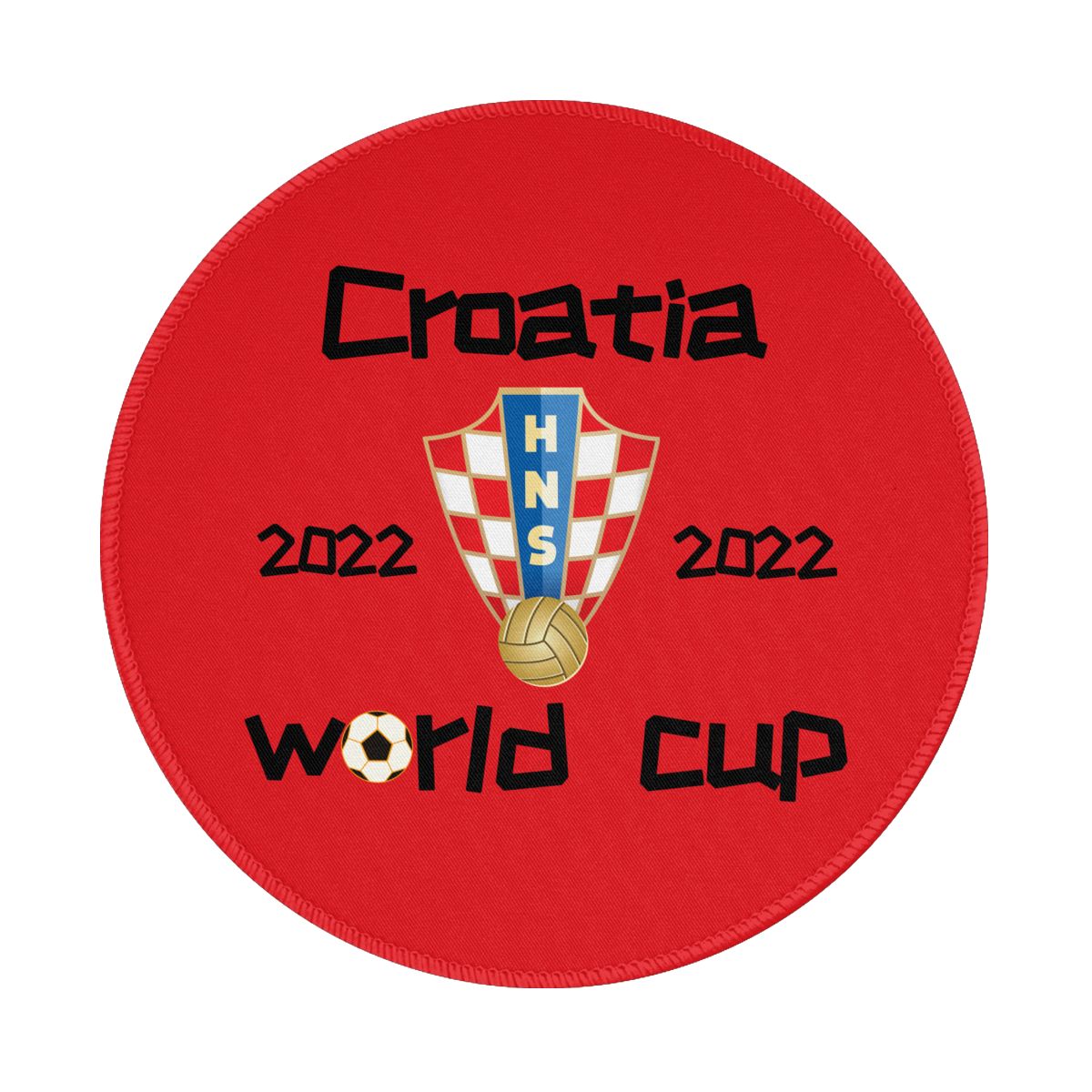 Croatia 2022 World Cup Team Logo Round Non-Slip Thick Rubber Modern Gaming Mousepad