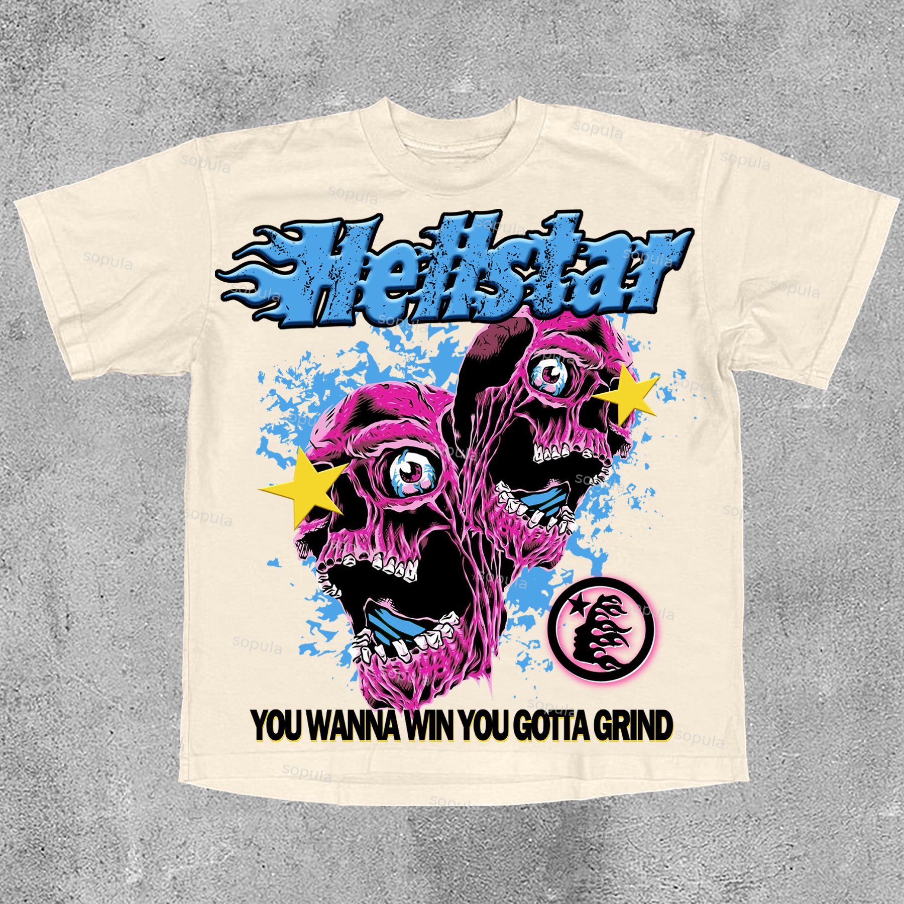 Men's Pink Skeleton Print Cotton Casual T-Shirt - SOPULA