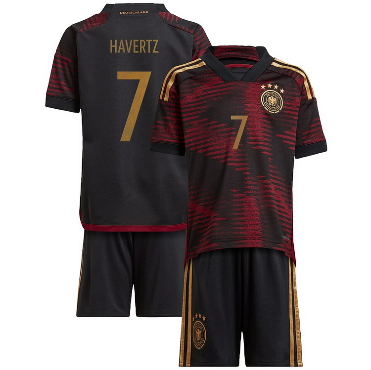 Deutschland DFB Mini-Kit Kai Havertz 7 Auswärtstrikot Kinder WM 2022