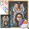 Tiger Girl 5d DIY Vollrunde Teilbohrer Dimond Gemälde Dekor 45x60cm