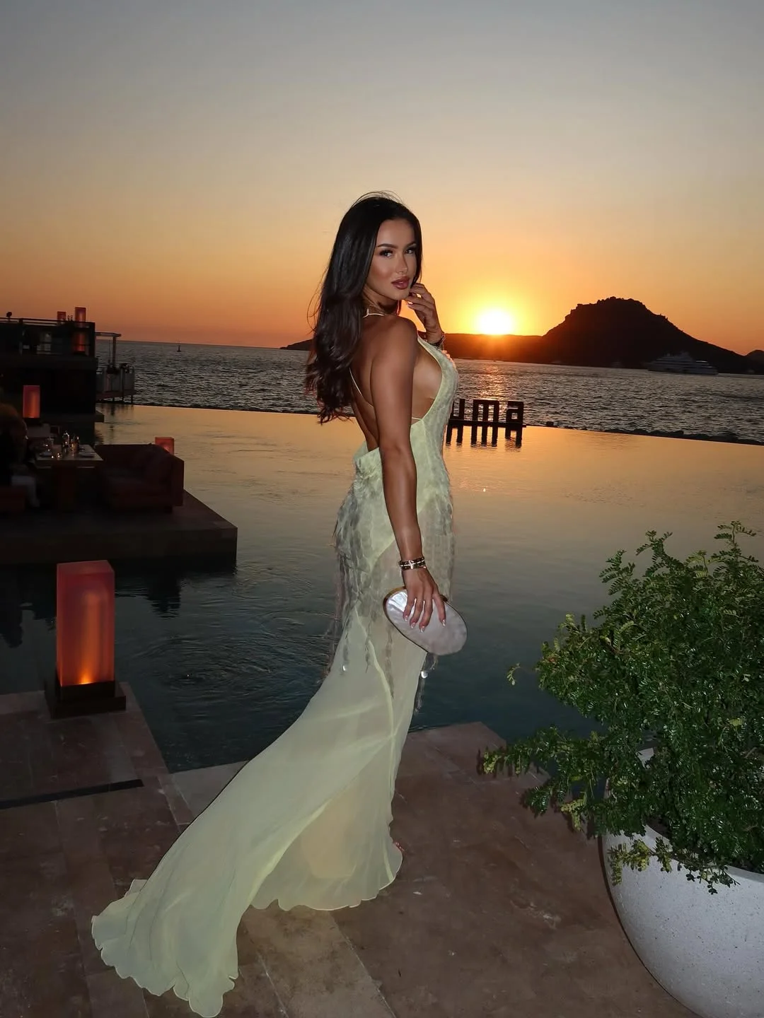 Miabel Stunning Chiffon Sequins Halter Backless Sleeveless Long Prom Dress 