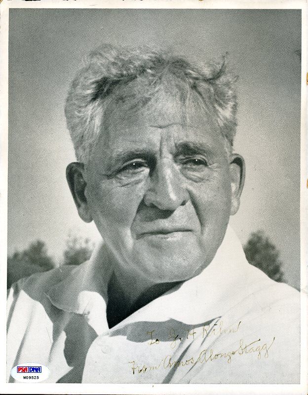 Amos Alonzo Stagg Psa/dna Signed 8x10 Photo Poster painting Authentic Autograph