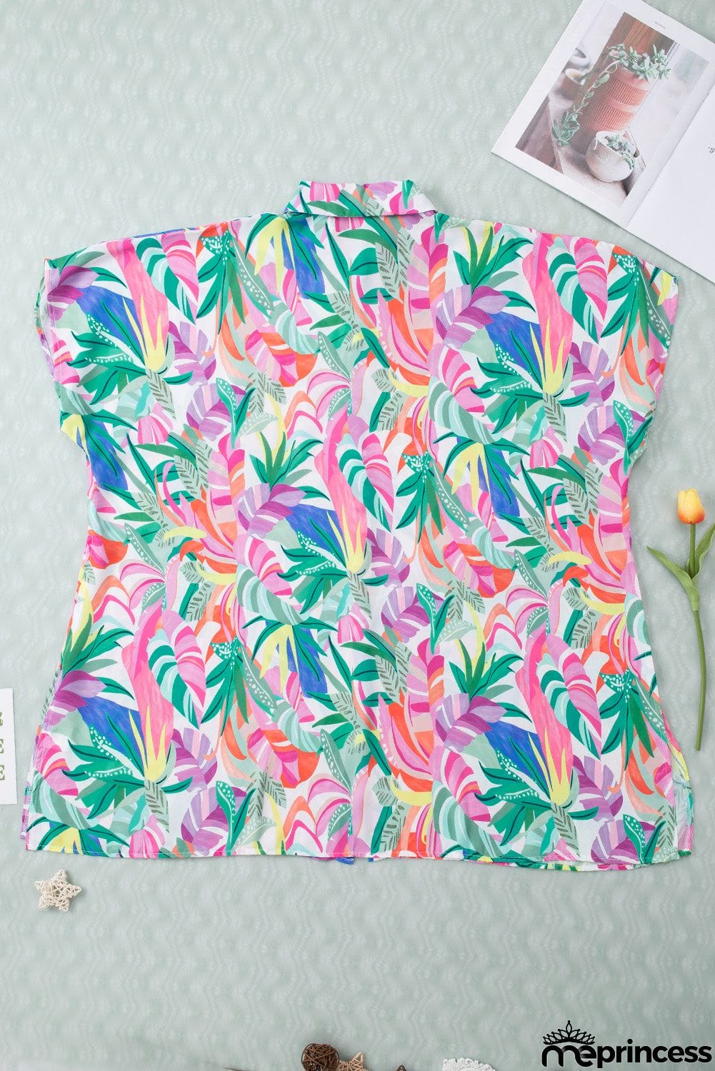 Multicolored Collared Neck Longline Cardigan