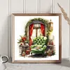 >SALE<5D DIY Full Round Drill Diamond Painting Red Curtain Sofa Home Decor 30x30cm