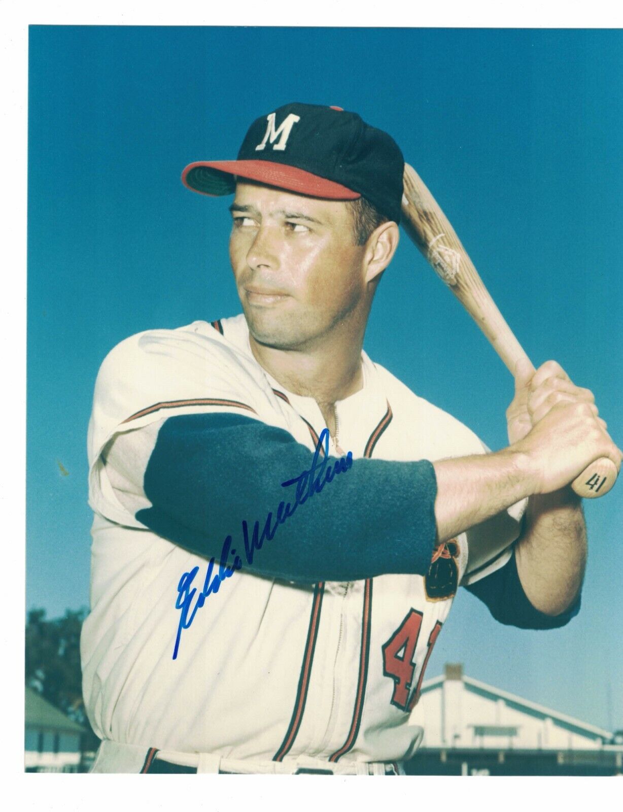 Eddie Mathews Milwaukee Braves Signed 8x10 Photo Poster painting W/Our COA