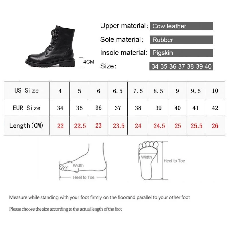 Smile Circle Short Boots Women Motorcycle Boots Platform Boots Cow Leather zipper Ladies Shoes Casual Autumn