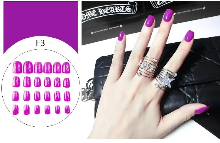 Nails Art Tips Press on False Short with Glue Coffin Stick Designs Set Fake Full Cover Artificial Box Packaging Detachable Kiss