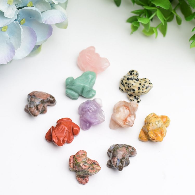 1.0"   Crystal Mini Frog Crystal Carving
