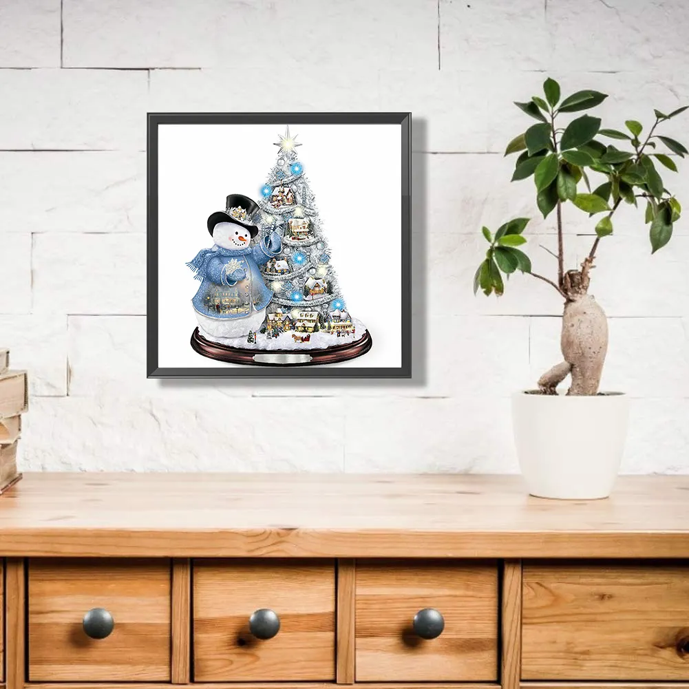 Full Round Diamond Painting 30*30cm - Christmas Snowman