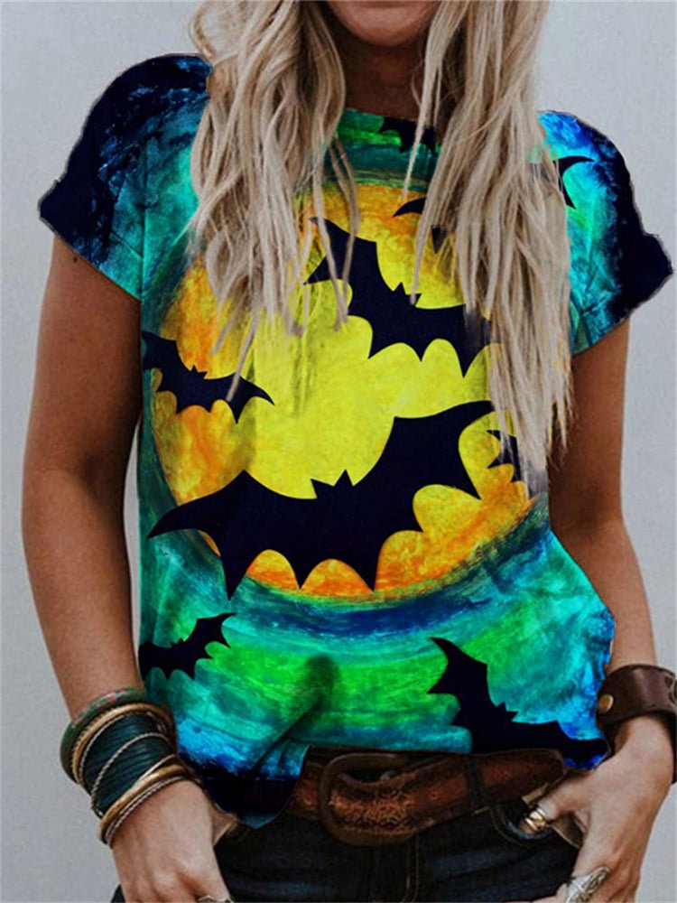 Halloween Bats Full Moon Night T Shirt