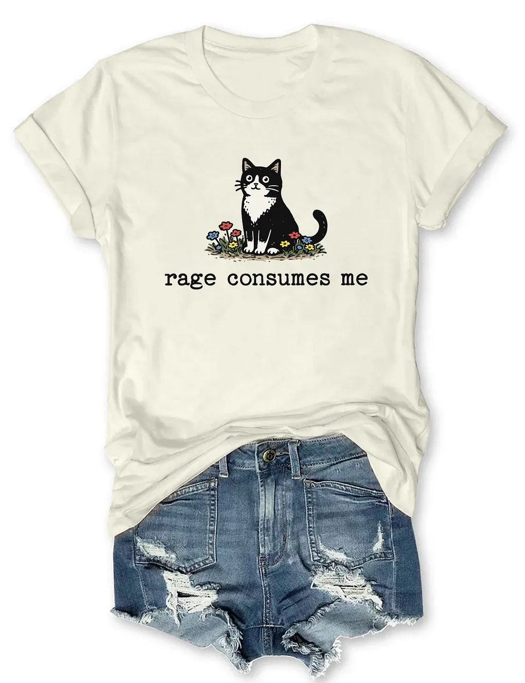 Rage Consumes Me Funny Cat T-shirt