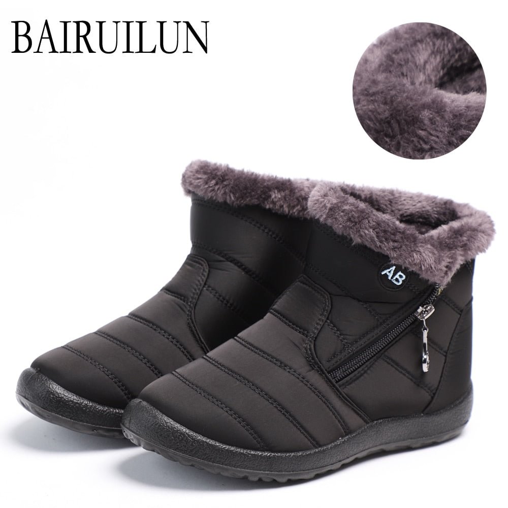 Women Boots Waterproof Snow Boots Female Plush Winter Boots Women Warm Ankle boots Winter Shoes Women casual flat shoes