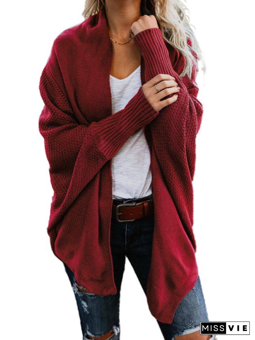 Women's Solid Color Stitching Long Sleeve V-neck Coat