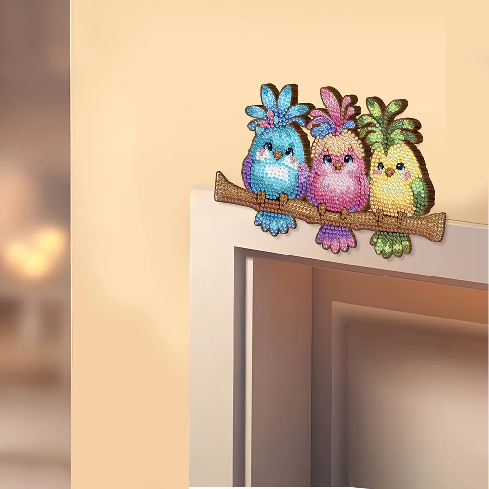 2Pcs Bird On A Branch Diamond Painting Door Corner Sign Diamond Door Frame Decor