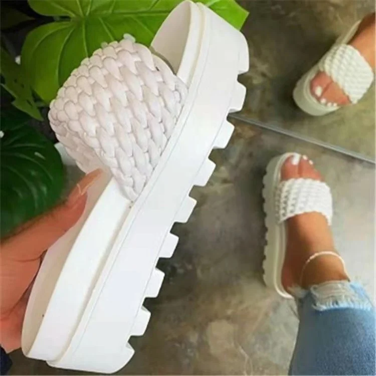 Yyvonne Cake Slippers Women's 2025 Spring And Summer New Thick-Bottomed Flat Sandals Wish Ladies Shoes