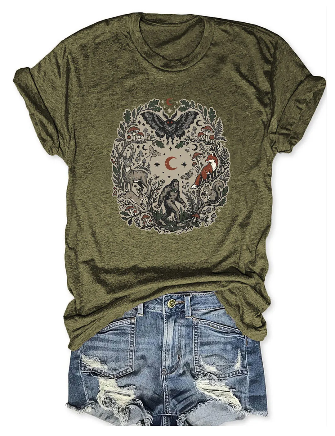Forest Friends Mothman Bigfoot T-shirt