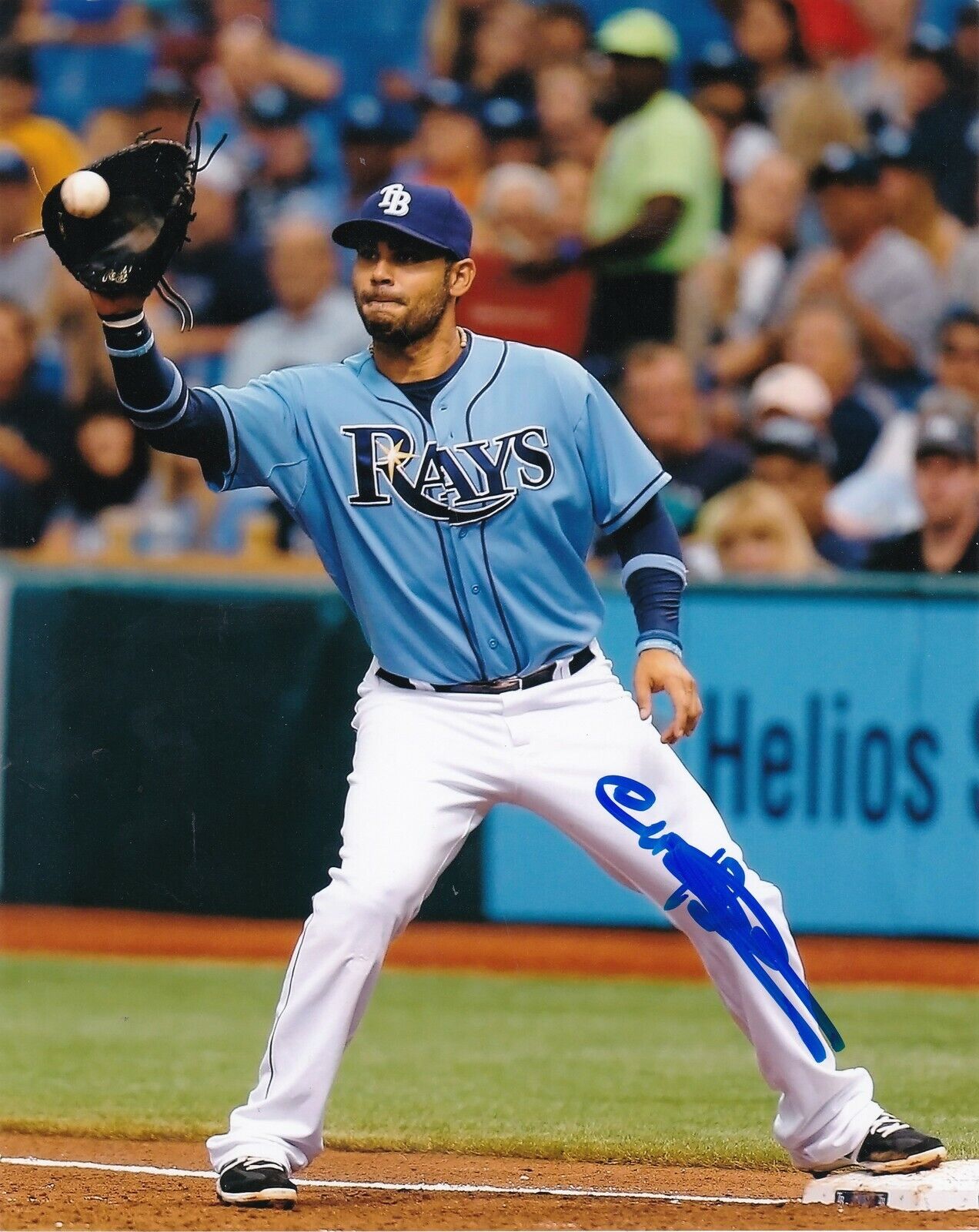 CARLOS PENA TAMPA BAY RAYS ACTION SIGNED 8x10