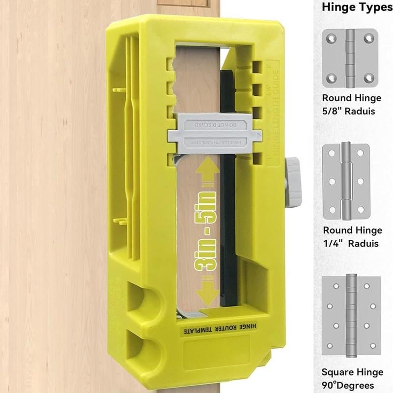 Door Hinge Jig & Installation Kit &ndash; Router Template with Non-Slip Pads and Removable Inserts for Easy Home & Outdoor Use