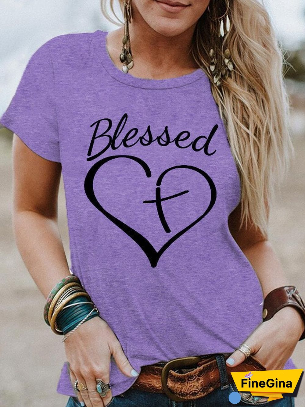 Women's Blessed Print Tee Shirt