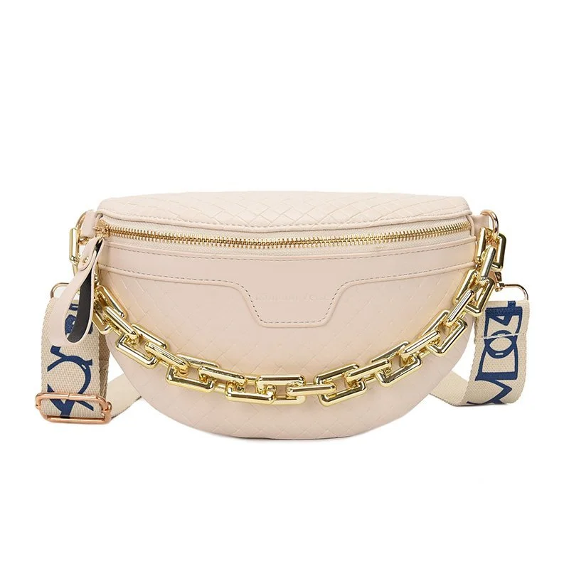 Billlnai  Graduation Party Luxury Women's Fanny Pack High Quality Waist Bag Thick Chain Shoulder Crossbody Chest Bag Female Belt Bag Designer Brand Handbag