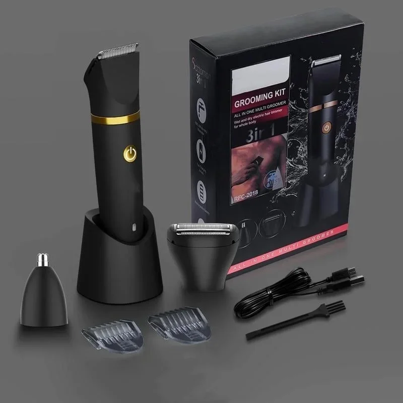 🔥LAST DAY SALE 49% OFF🔥 3 in 1 Electric Body Hair Trimmer for Men,Cordless Groin Hair Clipper for Men, Waterproof Electric Shaver (Buy 2 Free Shipping )