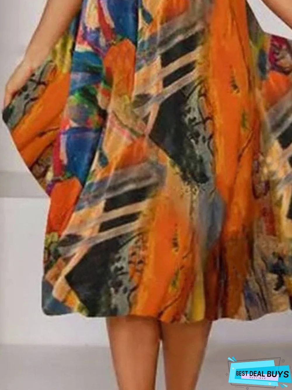 Boho Printed V Neck Floral Dresses