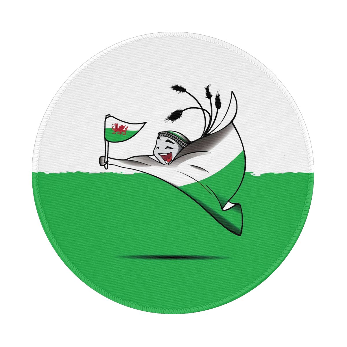 Wales World Cup 2022 Mascot Gaming Round Mousepad for Computer Laptop