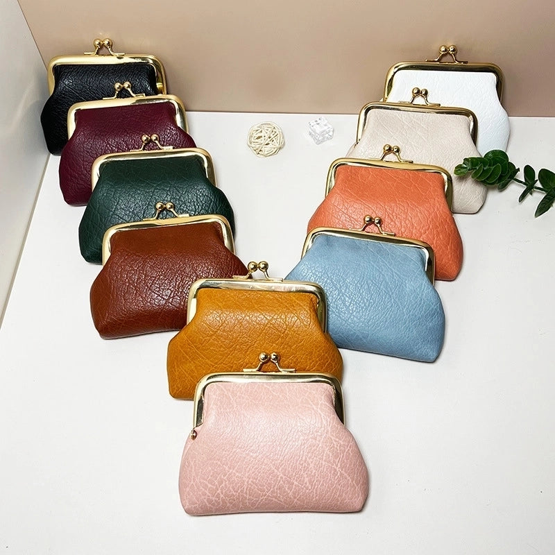 Vintage Women's Bag Coin Purse Women's Short Wallet Hasp Candy Color Coin Bag In Stock2