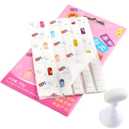 1 Pack Nail Adhesive Glue White Nail Tip Removable Holder Display Stand Clay For Flase Nails Manicure Clay Practice Tools NT1783-Nail Inspo