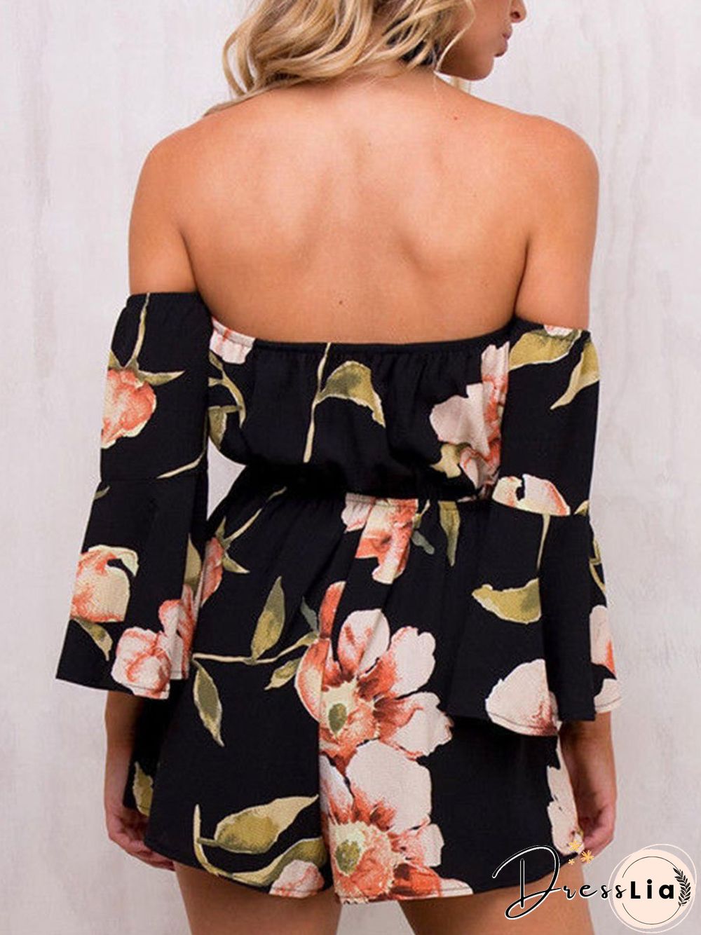 Sexy Shoulder Speaker Printing Jumpsuit P14684