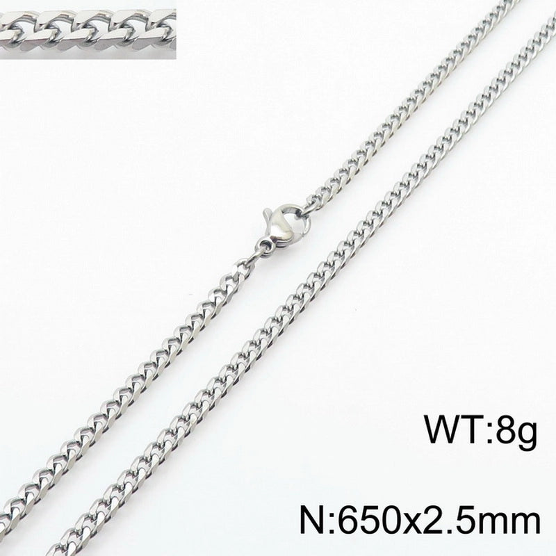 Fashion Hip Hop Stainless Steel Multi-Specification Six-Sided Grinding Men’s And Women’s Jewelry Suit