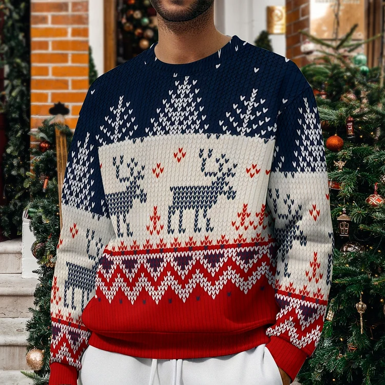 Limited Christmas Men's Casual Printed Long Sleeve Sweatshirt