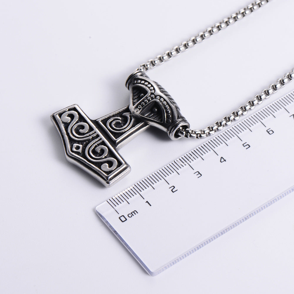 Men Geometric Metal Retro Vintage Stainless Steel Polishing Pendants