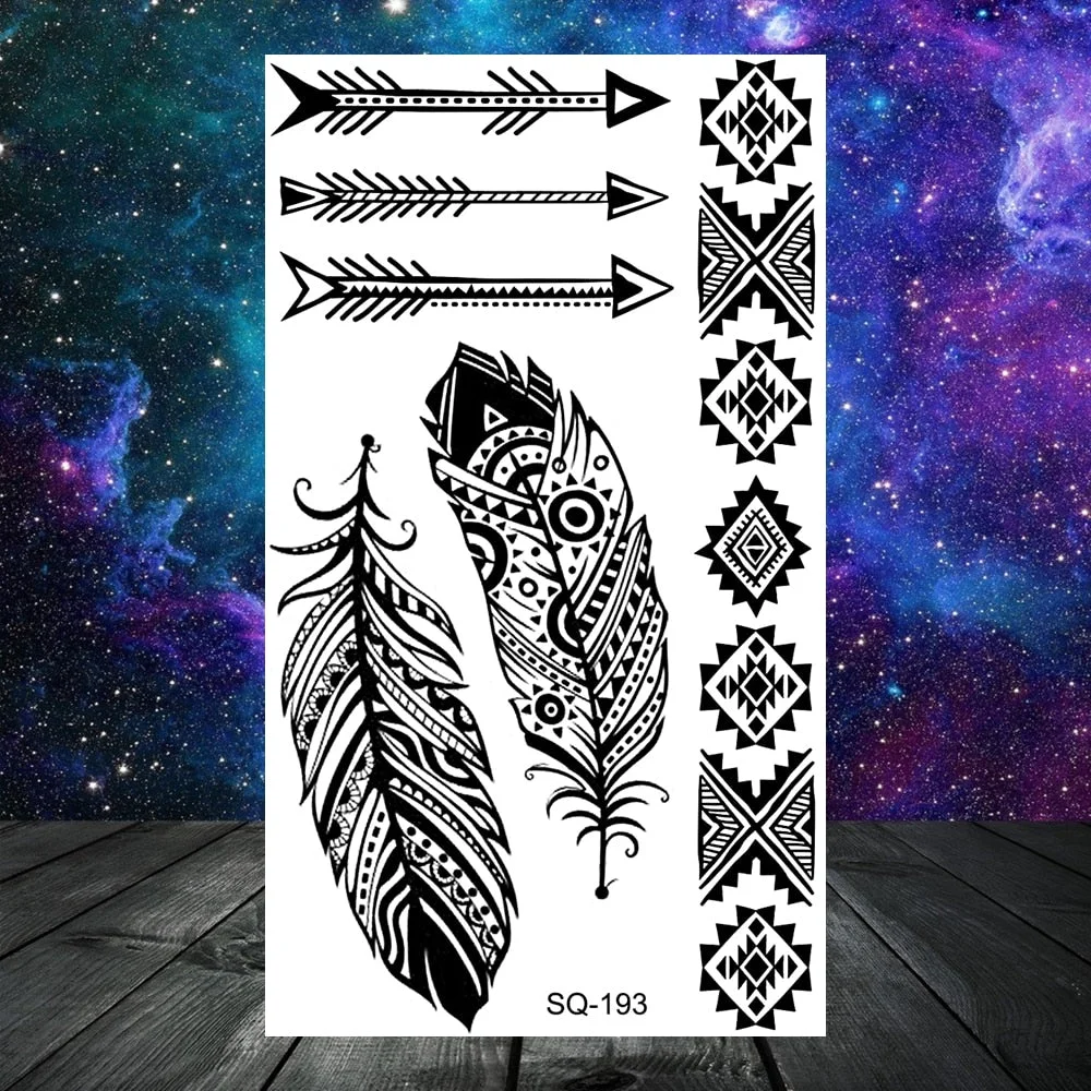 Black Butterfly Rose Flower Temporary Tattoos For Women Adult Men Cross Wings Anchor Whale Bow Fake Tattoo Hand Washable Tatoos