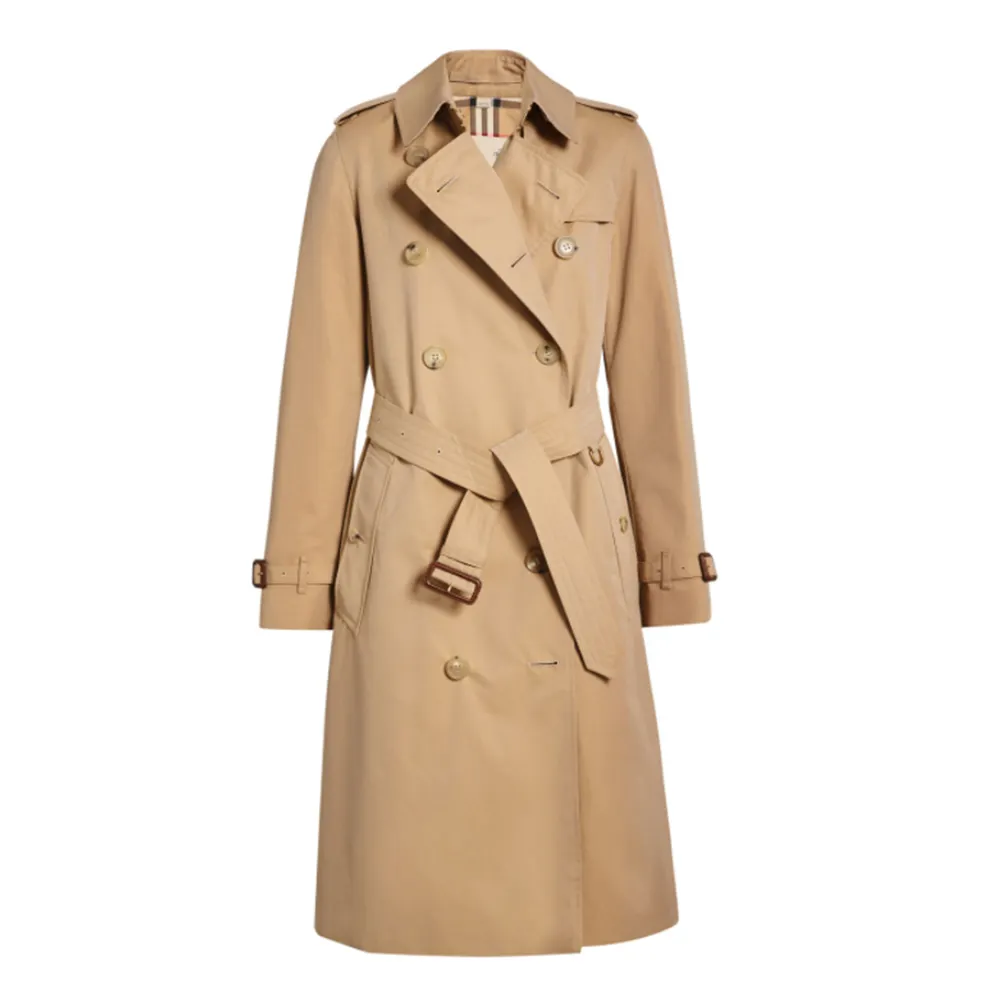 Mid-length Double-breasted Slim Trench Coat-vocosishoes