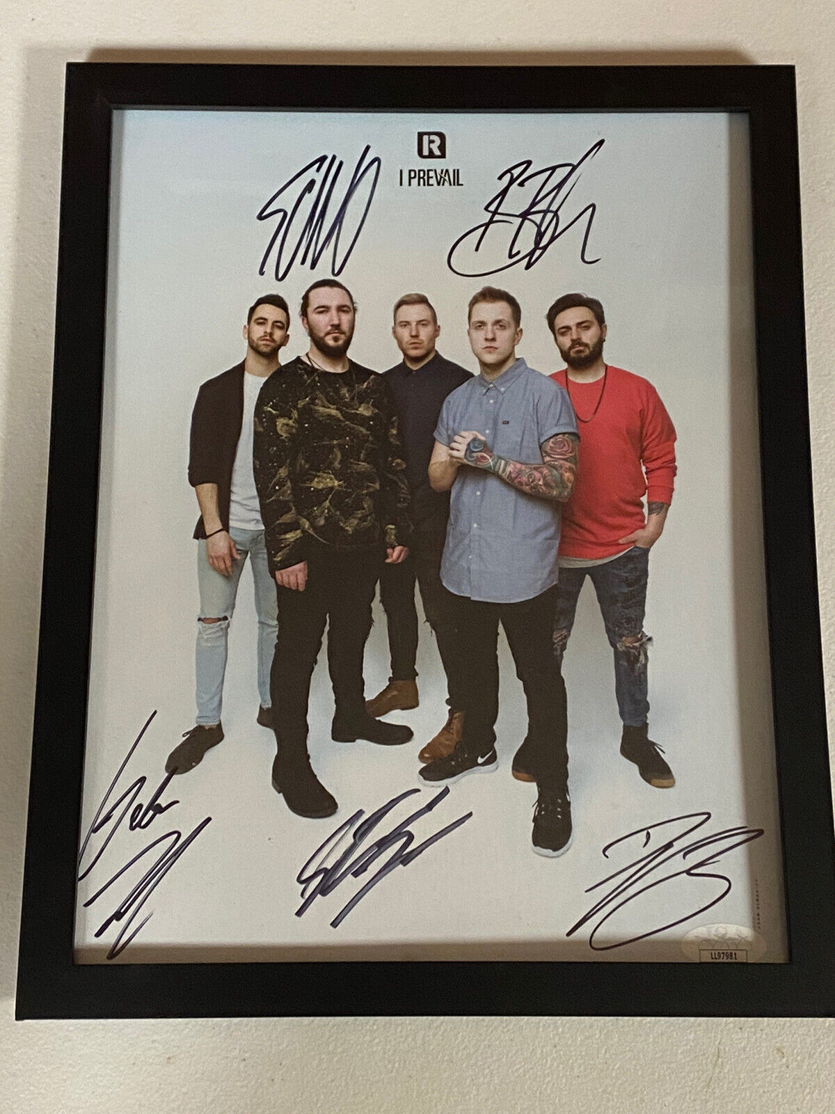 I PREVAIL BAND AUTOGRAPHED SIGNED FRAMED Photo Poster painting WITH  HAT JSA COA # LL97981