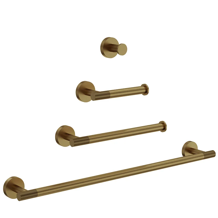 EVERSTEIN Knurled Stainless Steel Bathroom Hardware in Brushed Gold SFS-2004-GD