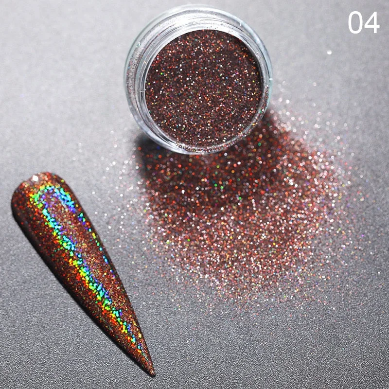 1 Box Iridescent Nail Powder Silver Black Colorful Glitter Sequins Gel Polish Flakes Nail Art Decoration For Manicure Pigment-Nail Inspo