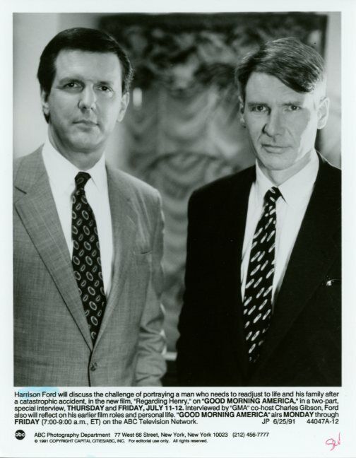 Charles Gibson Harrison Ford GMA Good Morning America 1991 7x9 Press Photo Poster painting