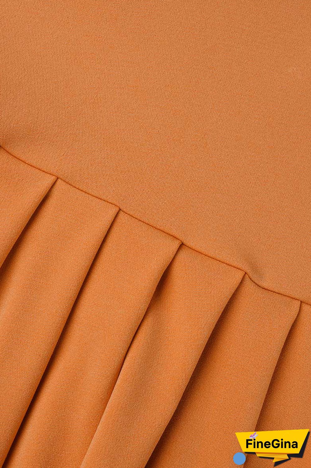 Red Casual Solid Basic O Neck Short Sleeve Dress