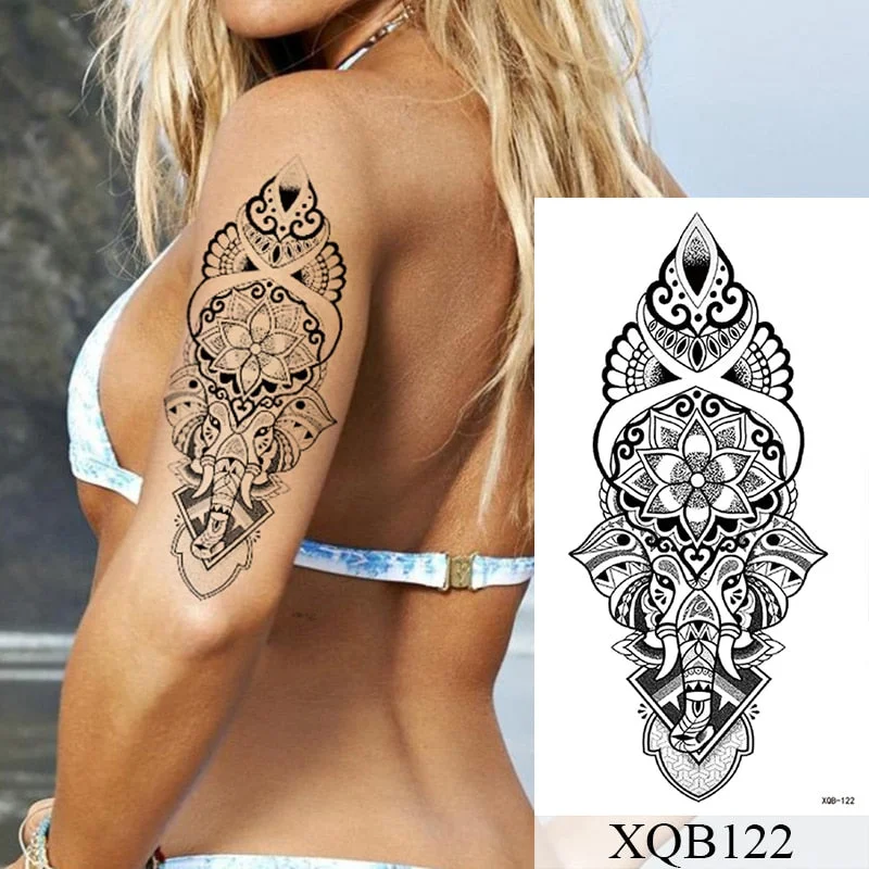 Waterproof Temporary Tattoo Sticker Old School Mermaid Flash Rose Tattoos Body Art Arm Fake Tatoo Women Men